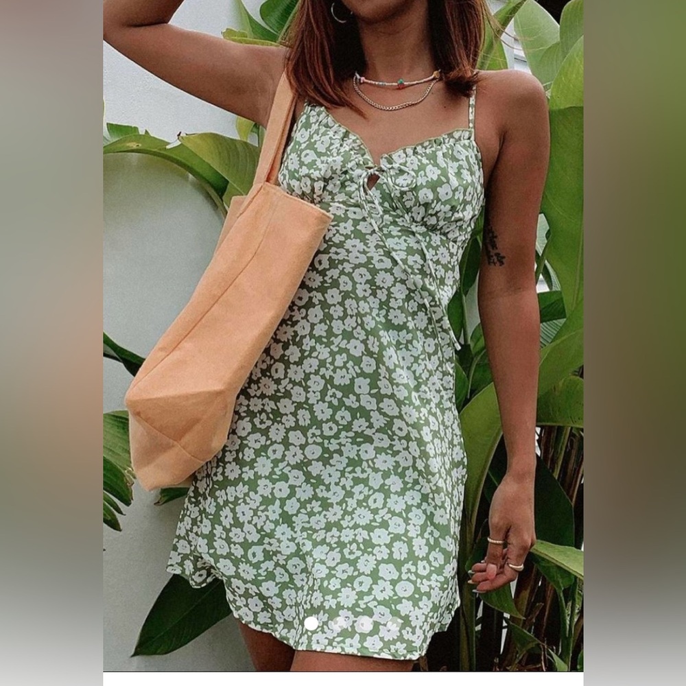 Princess Polly Green Floral Mini Dress